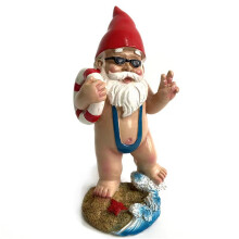Décoration extérieure, résine durable, nain de jardin prenant un bain de soleil, apporte une touche d'humour au jardin, 15 cm, motif