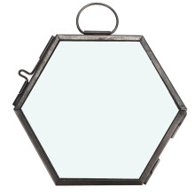 Decorazione per la casa unica: vetro trasparente, forma esagonale, cornice in vetro da appendere per esporre fiori secchi, design elegante e