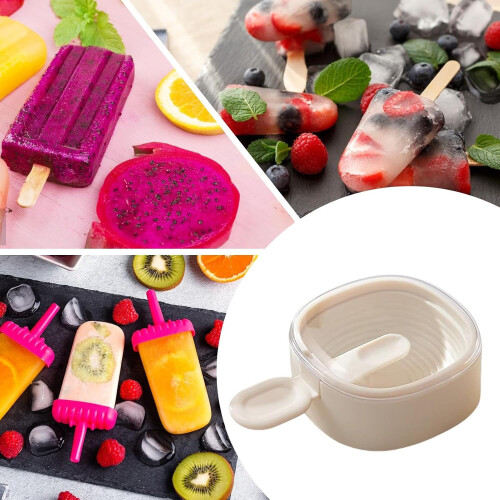 Handle Form, Stackable Food Molds  Easy Removal, FoodSafe Kitchen Tools, Reusable for Kids' Snacks, White Texture. 2
