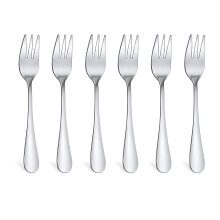 Cake Forks 6Piece Set, Stainless Steel Dessert Forks 5.4 Inch Silver Small Forks for Home Kitchen Restaurant