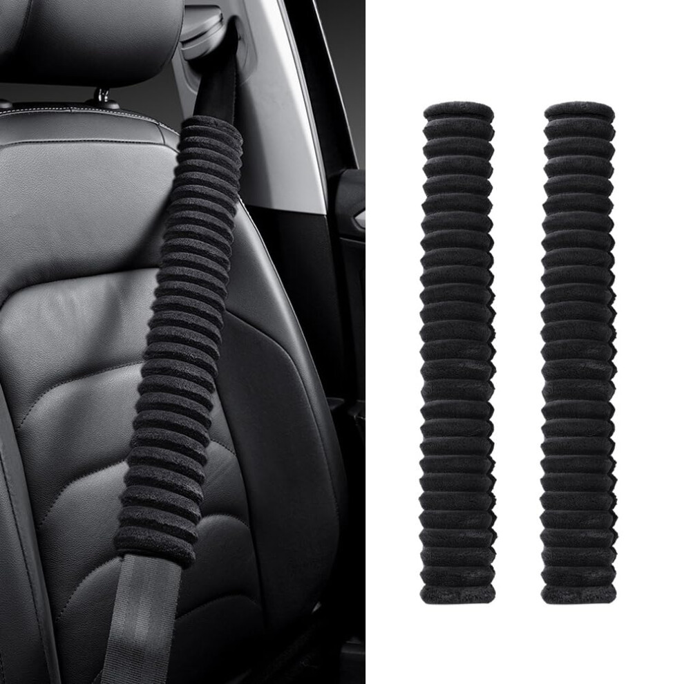2Pcs Extra Long Soft Seatbelt Shoulder Pad Covers For Adults And Kids, 50Cm Black 9323874568591