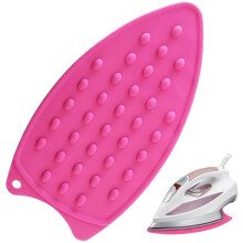 Silicone Iron Rest Pad Heat Resistant Iron Holder NonSlip Rose Red Iron Mat with Hanging Hole Hanger for Home Laundry