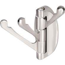 Swivel Hook for Wall Mount, Solid Metal Construction Triple Coat Hook with Foldable Arms for Bathroom Kitchen Closet Space (Brushed Nickel Finish)