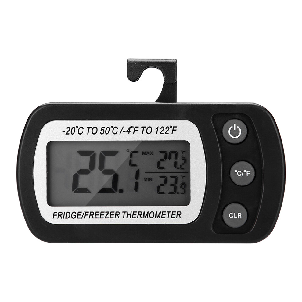 Thermometer for Refrigerator Freezer, Digital Thermometer with Waterproof Design, Flexible Placement Thermometer with LCD Display, Easy to Operate Dig