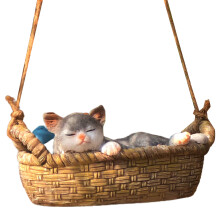 Estatua de gato de resina resistente a la intemperie, ideal para uso en interiores y exteriores. Añade un toque único a tus espacios habitables o