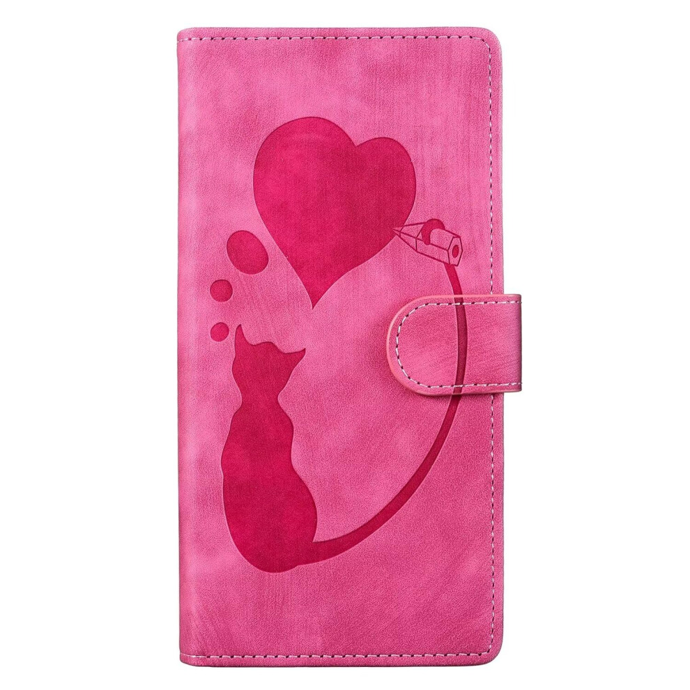 Nadoli Case For Xiaomi Redmi Note 12S 4G, Cute Cat Heart Leather Wallet Cover (Pink) Pink 9001264513771