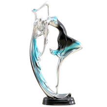 Statuetta di ballerina in stile moderno, realizzata in resina, scultura elegante con design vivido e positivo, scultura artistica per decorazione