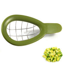 Küchenhelfer zum Schneiden von Obst und Avocados, mit komfortablem Griff, aus Edelstahl und BPA-freiem ABS-Kunststoff, leicht zu reinigen.