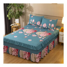 1 x dirtresistant bed skirt set, 150/180/200 cm, bedspread, kingsize, queensize, princess bed cover, duvet cover (color 14, 150x200 cm)
