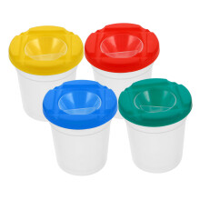 Rotating Painting Brush Washers 4Piece Set Compact Paint Brush Cleaner Basins For Art, Random Color Options