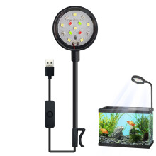 Aquarium Light with Clip – Adjustable 360 Clip Light for Freshwater Aquariums Black