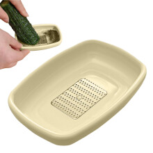 Ginger Grater Plate Ceramic Grating Plate, Hand Garlic Grater, MultiPurpose Porcelain Zester Plate, NonSlip Spice Grinder