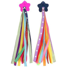 paio di nastri colorati per impugnature e nappe da appendere al manubrio della bicicletta per bambini, accessori decorativi (come mostrato)