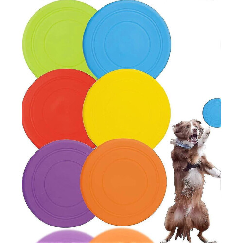 6 Pack 7" Soft Silicone Flying Discs, Flying Disc With Assorted Colors Soft Disc Flying Disc Bulk compatible with Home School
