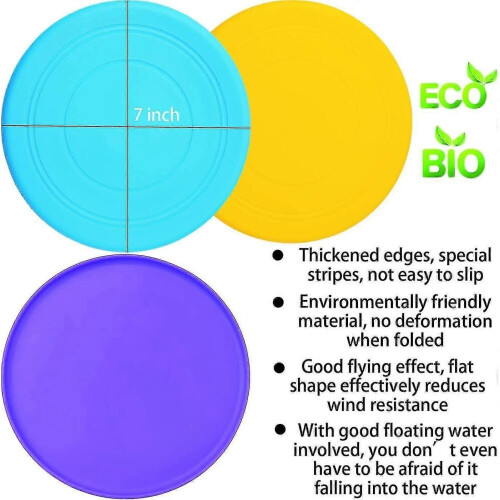 6 Pack 7" Soft Silicone Flying Discs, Flying Disc With Assorted Colors Soft Disc Flying Disc Bulk compatible with Home School 1
