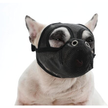 Museruole per cani a muso corto, museruola per bulldog, museruola regolabile in rete traspirante per cani da masticare britannici