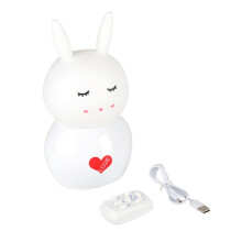 Lampe apaisante pour bébé à intensité variable, lampe rechargeable en silicone souple avec 10 niveaux de luminosité, motif lapin mignon,
