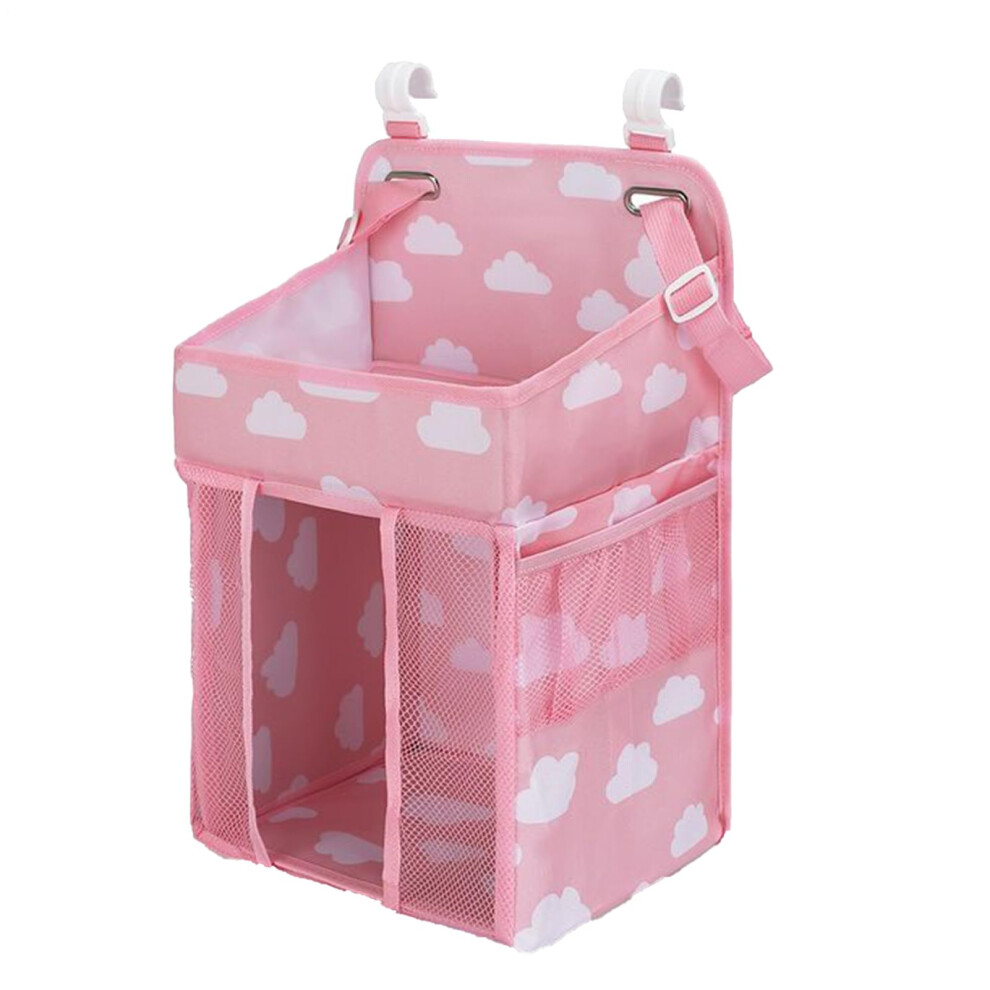 Diaper Holder For Crib Waterproof Adjustable Multipocket Diaper Organizer Wall Door Nursery Storage Stacker Pink