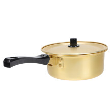 1 Piece Ramen Pot Golden Soup Pot for Instant Noodles for Home and Outdoor with HeatResistant Lid
