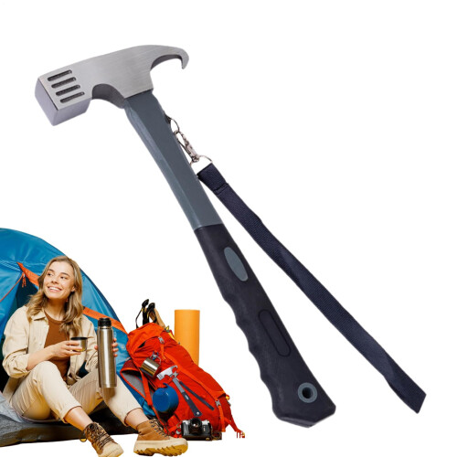 Camping Hammer with Ergonomic Handle  Multifunctional Tool for Outdoor Adventures