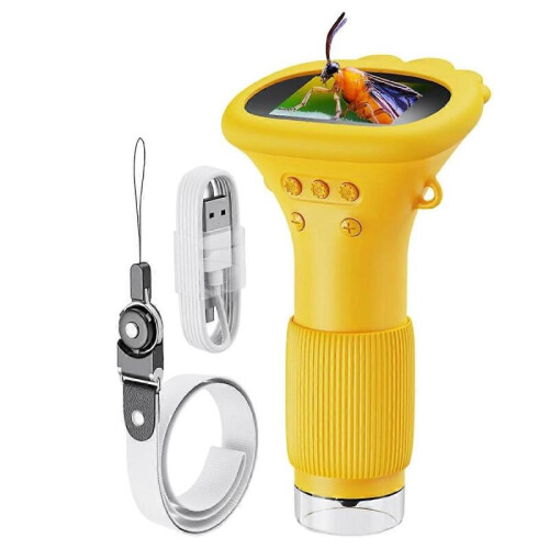 Microscope compatible with Kids Pocket Microscope compatible with Children With 8 LEDs 50-1000x Digital Microscope With Adju