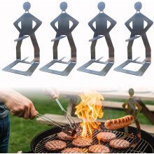 Stainless Steel BBQ Sausage Holder Hot Dog Sausage Stand Holder for Camping Portable Barbecue Rack