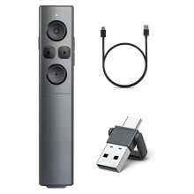 2-In-1 USB Type C Presentation Clicker, Rechargeable Wireless Presenter Remote, Clicker Compatible with PowerPoint Presentations