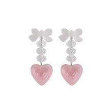Bowknot Heart Crystal Earring Temperament Love Dangle Earrings Fashion Jewelry The best Gift for Girls