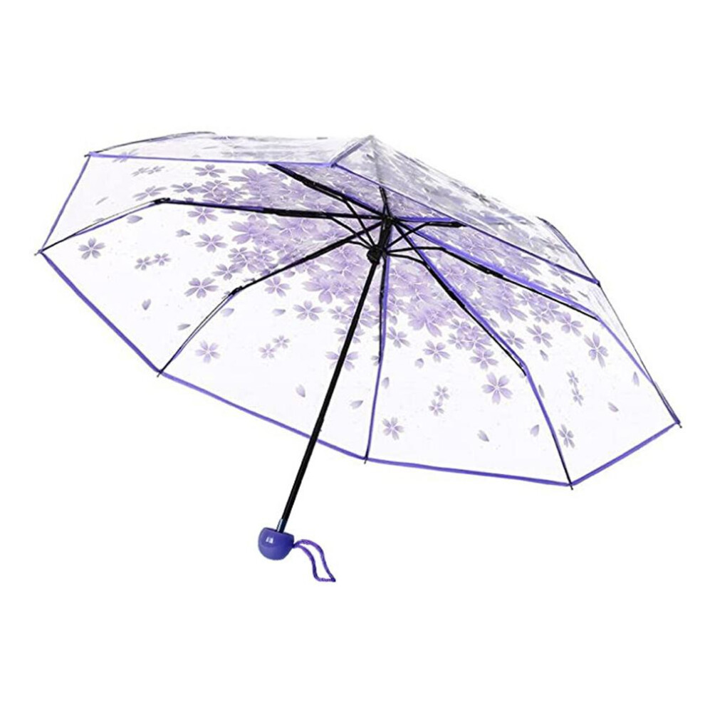 Stylish Transparent Cherry Blossom Rain Umbrella With Bubble Dome Shape, Wind Resistant Auto Open Umbrella For Women And Children 9454554021119