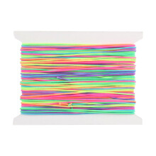 Elastic Band for Bracelets, 1 mm x 20 m Rubber Cord, Rainbow, DIY Crafts
