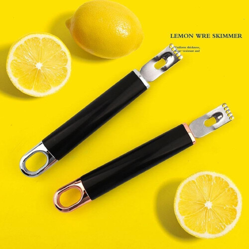 2 Pcs Stainless Steel Lemon Peeler with Hanging Loop Multifunctional Cocktail Tool 1