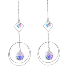 2 sun catcher crystals, 27.9 cm long, exquisite sparkling crystal sun catcher for hanging, gifts for home, indoor, window, garden decoration, prism.