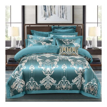 Luxury Jacquard Floral Grey Pink Comforter Set  Embroidery Duvet Cover Bed Sheet Queen (Style 1, SheetQueen)