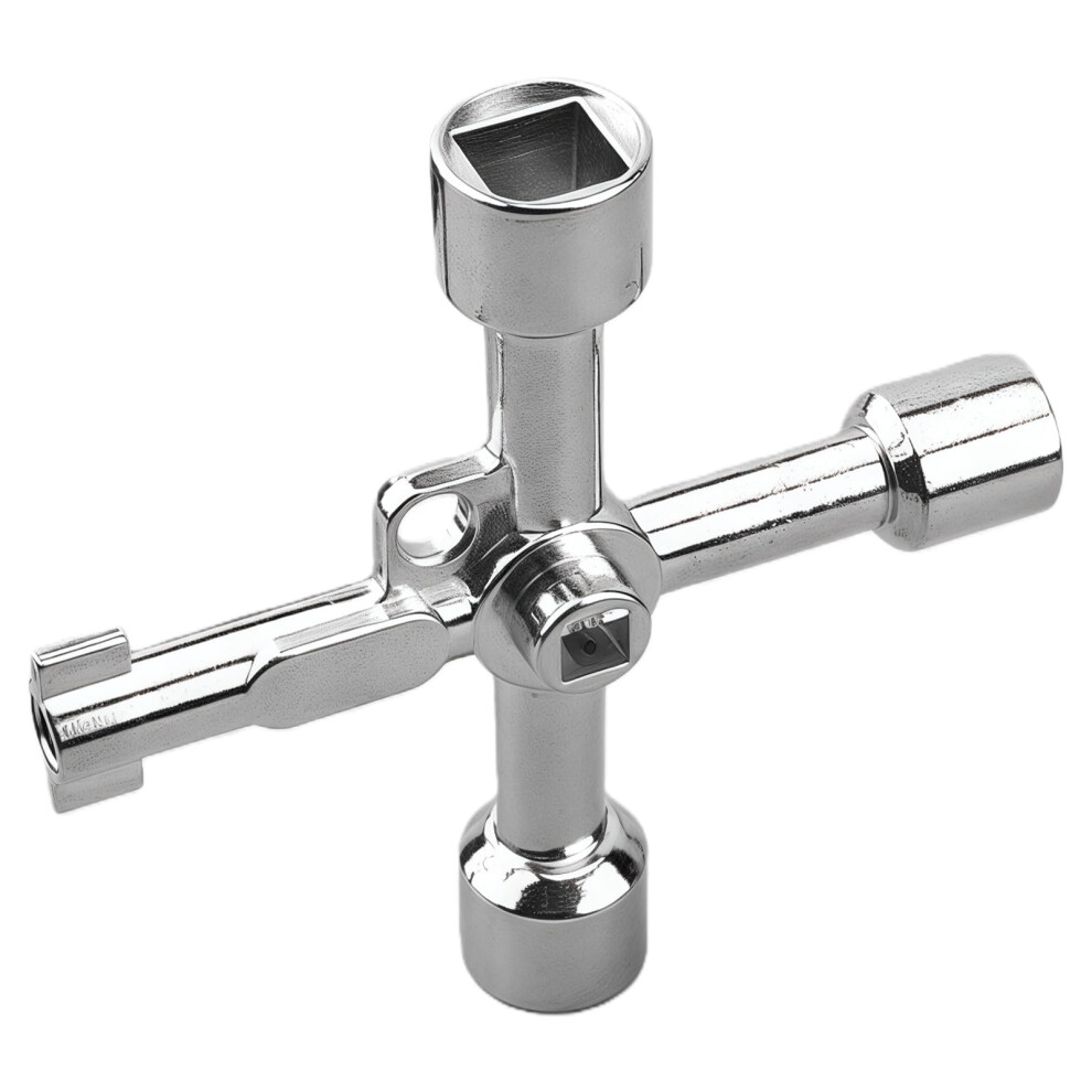 4 Way Triangle Wrench For Train Electrical Elevator Cabinet Multifunctional Professional Tool Valves Silver 9339159804209
