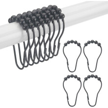 Chic Bathroom Accessory, Polished Nickel Shower Curtain Rings For Enhanced Aesthetics, Heavy Duty Metal Construction For Superior Support, Smooth Roll