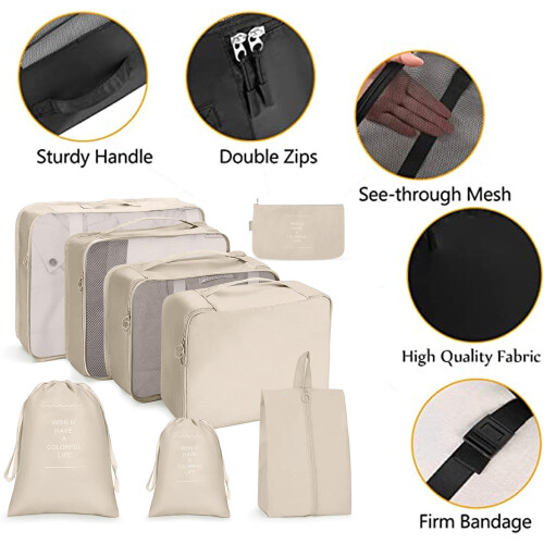 Multiple Colours Available Packing Cubes, Convenient User-friendly Luggage Organizer for Streamlined Suitcase Packing, Versatile Design with Soft Nylo 2