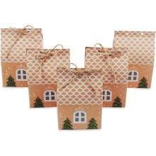 Mini caixas de papel artesanal de alta qualidade para lembrancinhas de Natal, perfeitas para armazenar alimentos e para casamentos. Fáceis de montar