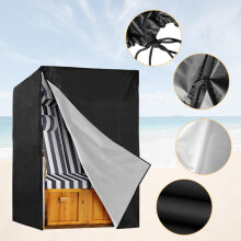 420D Strandkorb Schutzhlle, 135x105x175 Strandkorbhlle, Strandkorbabdeckung wasserdichte Schutzhlle, mit Klettverschluss Atmungsaktiv, Winterfes