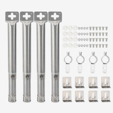 Lot de 4 tubes de brûleur droits réglables en acier inoxydable pour barbecue à gaz, remplacement universel