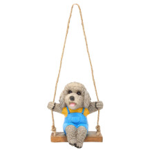 Udendørs hundefigur, polyresin-dekor, der gynger yndefuldt i din have eller dit hjem