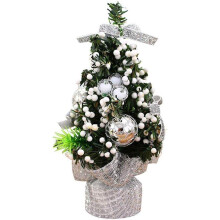 Tabletop Christmas Tree, Silver 20CM Artificial Xmas Tree with Unique Whimsical Design for Desktop Christmas Decoration