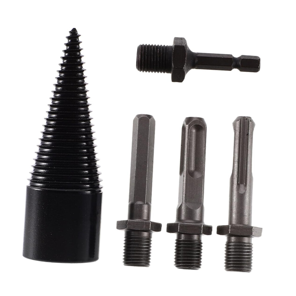 5 Pieces Of Drill Bits For Wood Splitting, Woodworking Log Splitting Cone Drill Bits, Carbon Steel, 15X3.8cm 9119770357830