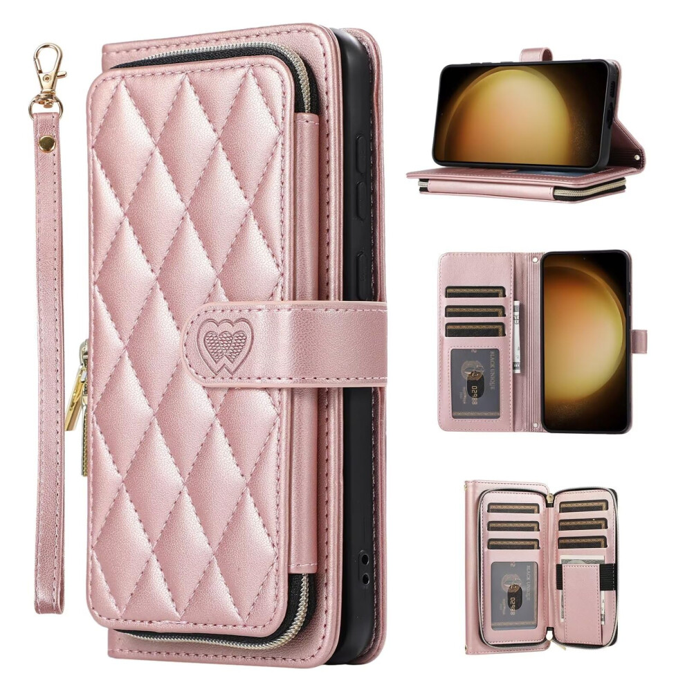 Miagon Case For Google Pixel 6A, Leather Wallet, Flip Cover Rose Gold 9119770358950