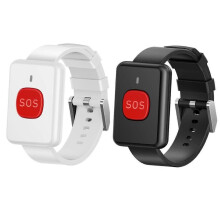 Elderly Pager compatible with Living Alone, One-Button Emergency Alarm Remote Pager compatible with the Elderly, Watch-Style Wireless Button SOS