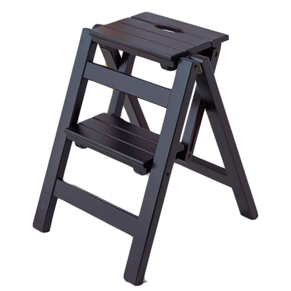 Step Ladder Stools Wooden Portable 2 Step Folding Stool For Home Office Warehouse Moveable Stool Bookshelf Plant Stand 9323874572611