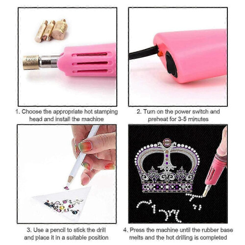 Thermosetting Rhinestone Applicator Set with 7 Adhesive Tips and 2 Containers Perfect compatible with Arts and Handmade Projects 2