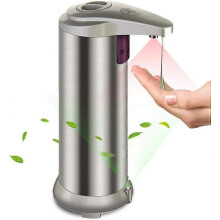 Hand Soap Dispenser Automatic Touchless Soap Dispenser with Infrared Motion Sensor, Output Control Switches, Waterproof Base, Stainless Steel Bod