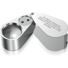 Jewelers Magnifier, 40x Magnification, Made Of Metal, Folding Magnifier