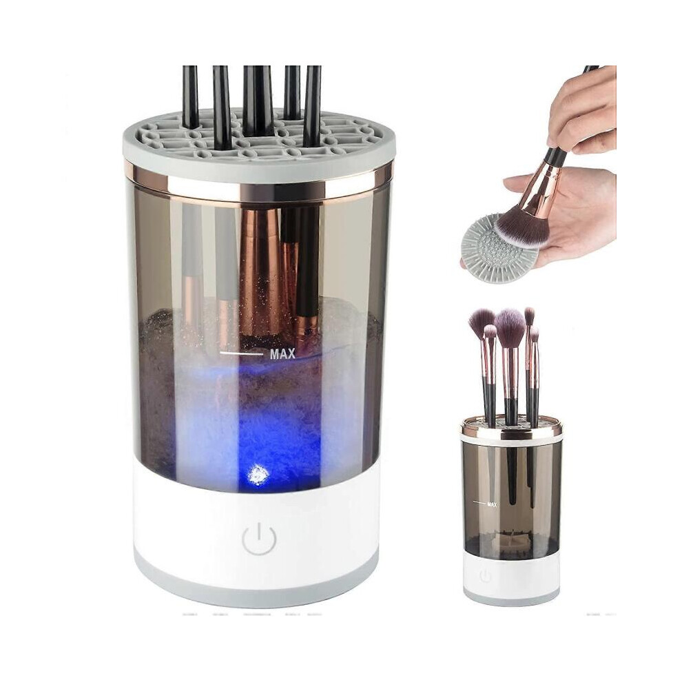 Electric Makeup Brush Cleaner, Makeup Brush Cleaner Machine with Brush Clean Mat, Automatic Cosmetic Brush Cleaner Tools