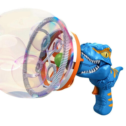 (Blue)Fan Dinosaur Bubble Machine in Bubble Handheld Electric Dinosaur Bubble Machine Bubble Dinosaur Pool